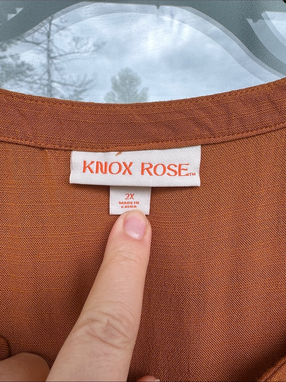 NWOT Knox Rose Tassel-Neck Maxi Dress in Rust/Copper (2X) - Picture 2 of 11